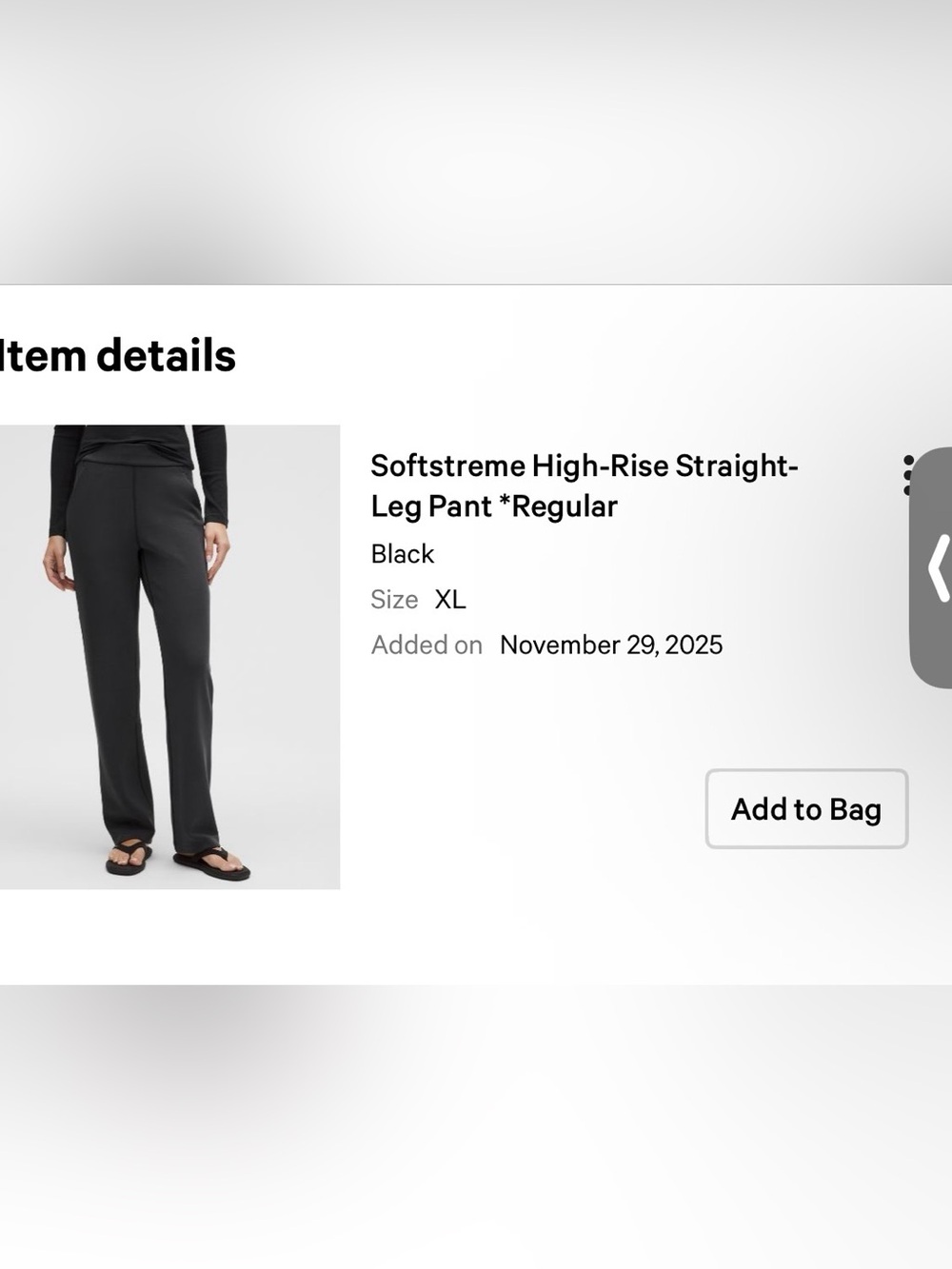 LULULEMON Softstreme High Rise straight leg pant